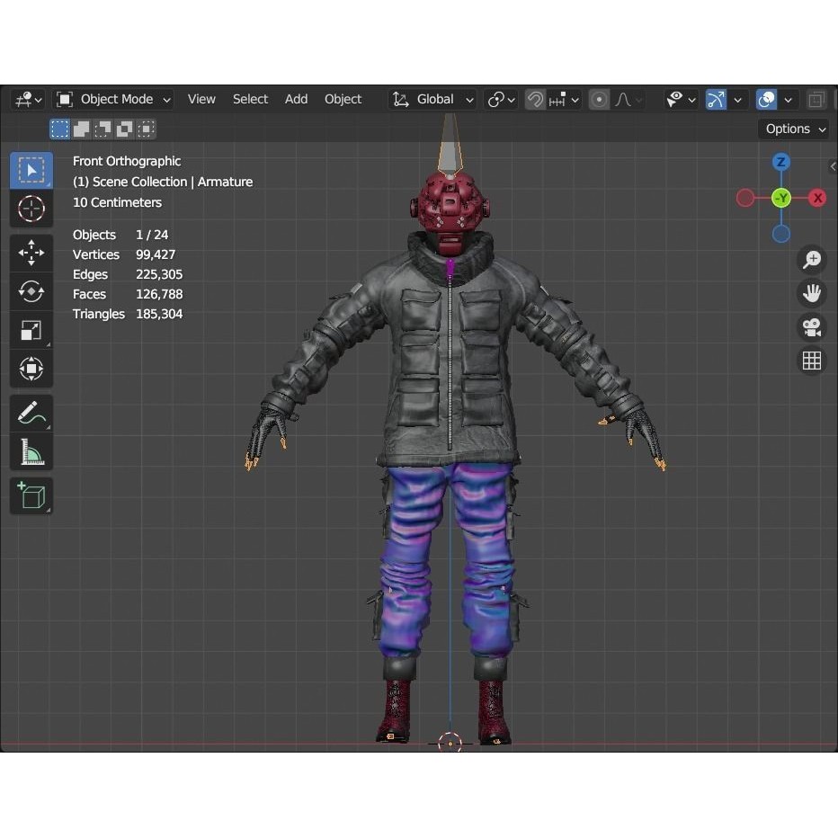 Cyberpunk Mercenary 3D Model – Rigged Sci-Fi Character, FBX - View 8