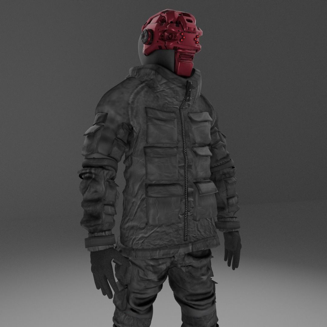 Cyberpunk Mercenary 3D Model – Rigged Sci-Fi Character, FBX - View 9