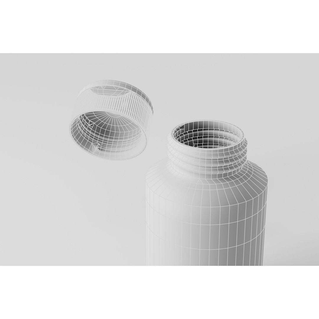 Medicine Bottle 3D Model – Low Poly Medical Container, FBX, OBJ - View 10