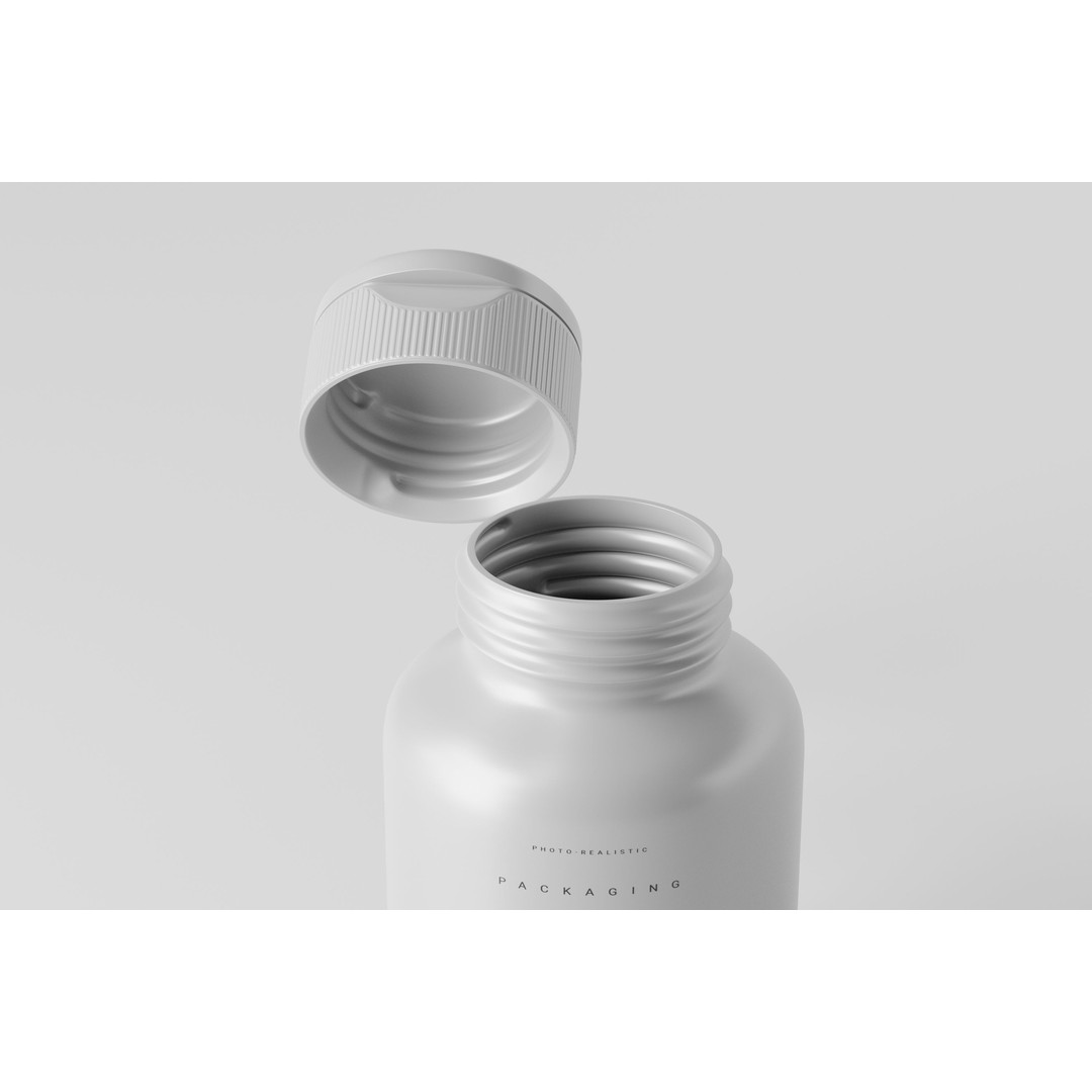 Medicine Bottle 3D Model – Low Poly Medical Container, FBX, OBJ - View 6