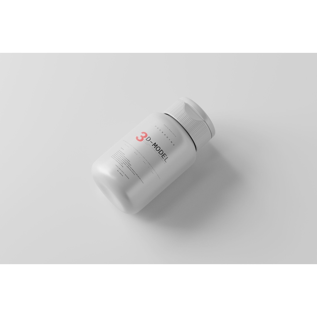 Medicine Bottle 3D Model – Low Poly Medical Container, FBX, OBJ - View 8