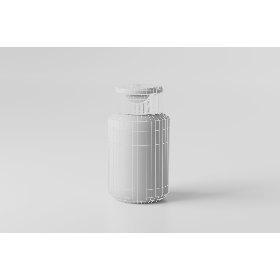 Medicine Bottle 3D Model – Low Poly Medical Container, FBX, OBJ - View 9