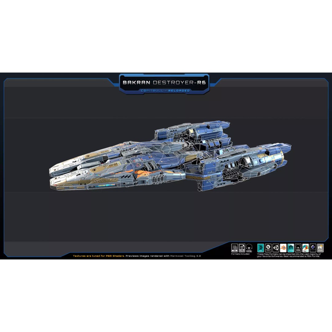 BARKAN Fleet Spacecrafts 3D Model – Low Poly Game Asset, FBX, OBJ