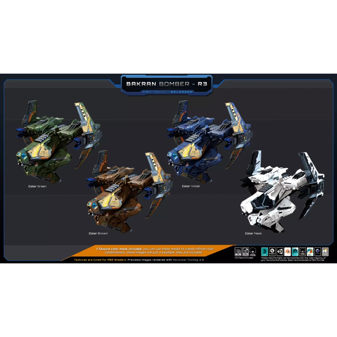 BARKAN Fleet Spacecrafts 3D Model – Low Poly Game Asset, FBX, OBJ - View 10