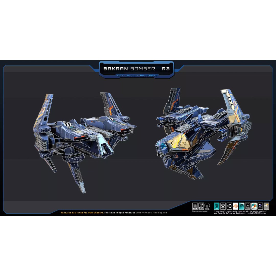 BARKAN Fleet Spacecrafts 3D Model – Low Poly Game Asset, FBX, OBJ - View 11