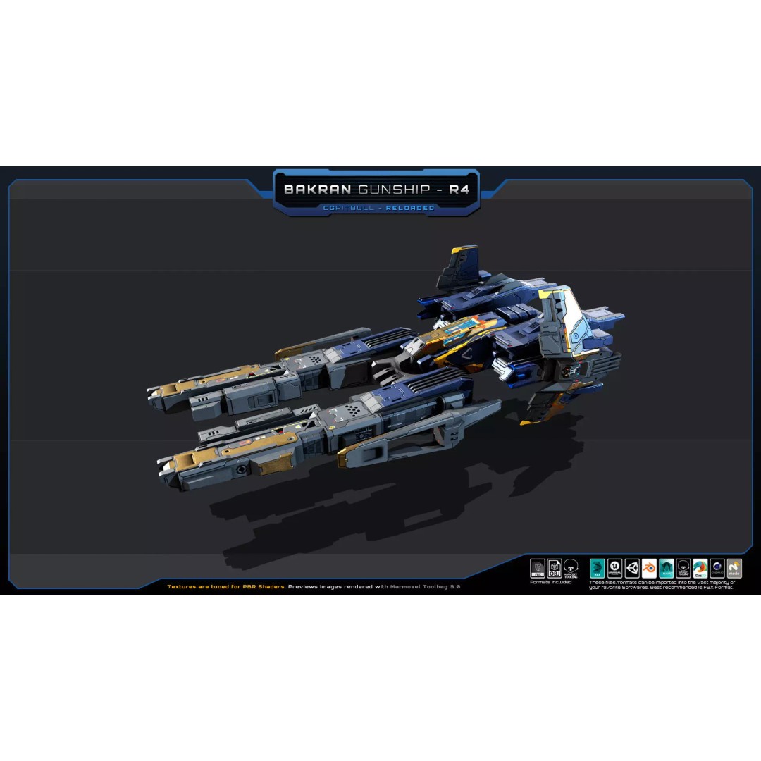 BARKAN Fleet Spacecrafts 3D Model – Low Poly Game Asset, FBX, OBJ - View 12