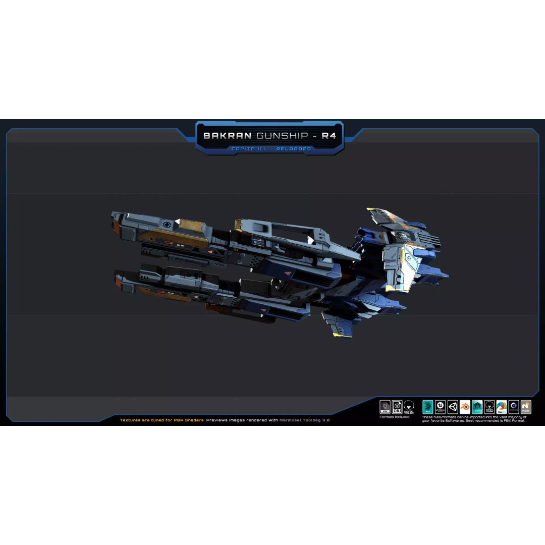 BARKAN Fleet Spacecrafts 3D Model – Low Poly Game Asset, FBX, OBJ - View 14