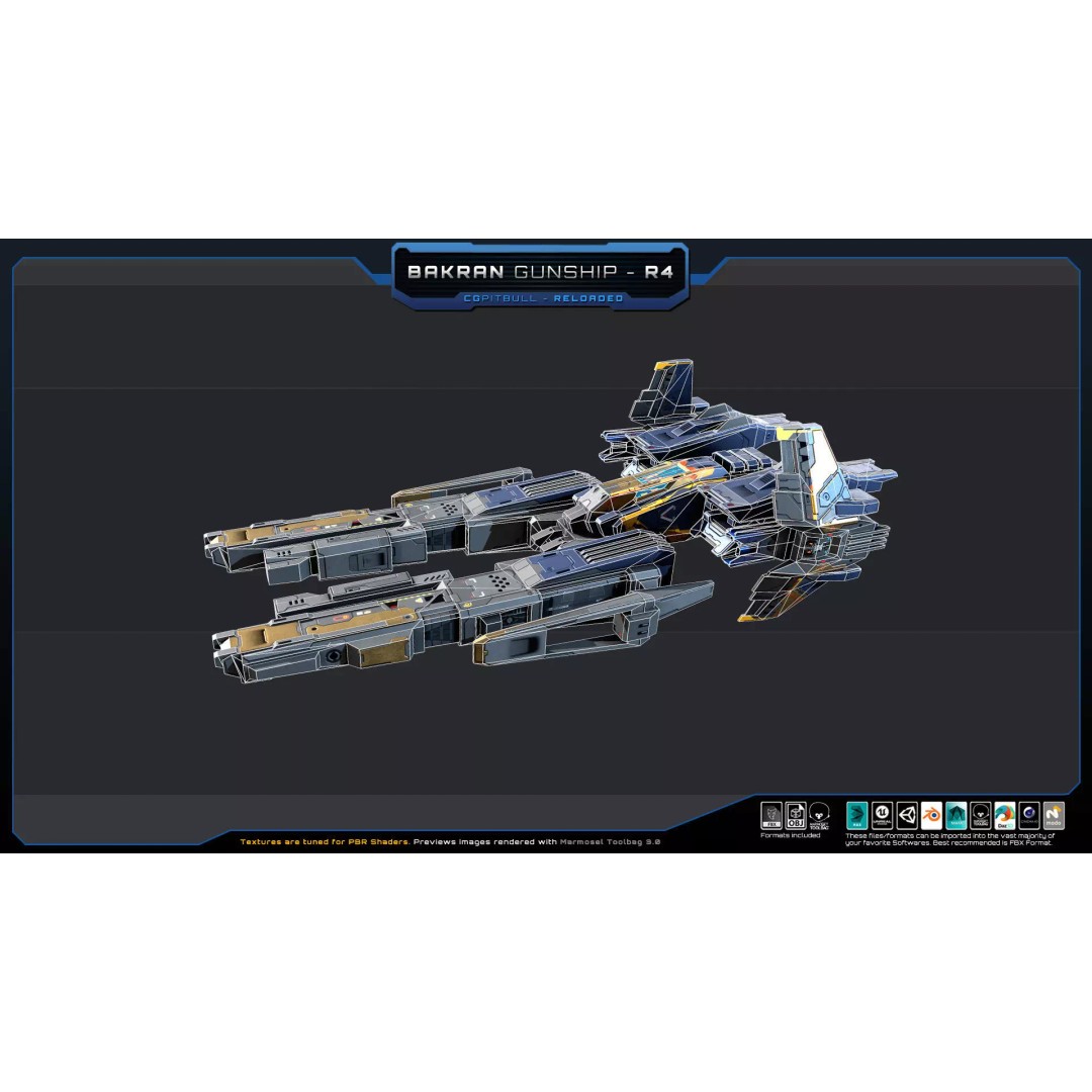 BARKAN Fleet Spacecrafts 3D Model – Low Poly Game Asset, FBX, OBJ - View 15
