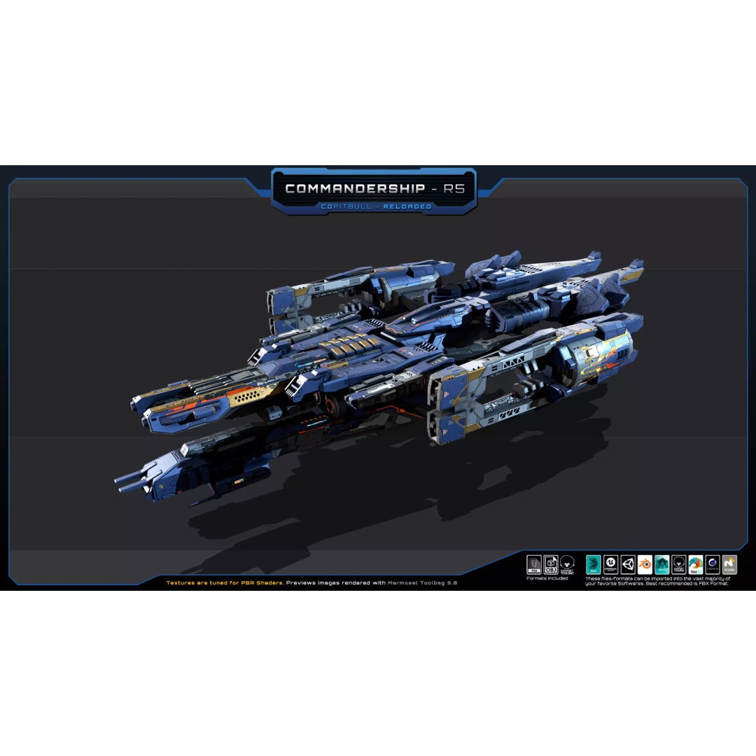 BARKAN Fleet Spacecrafts 3D Model – Low Poly Game Asset, FBX, OBJ - View 16