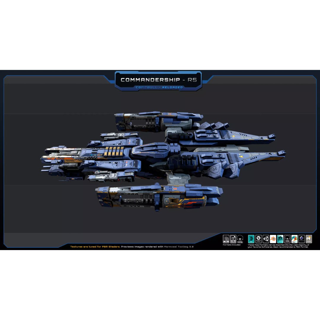 BARKAN Fleet Spacecrafts 3D Model – Low Poly Game Asset, FBX, OBJ - View 17