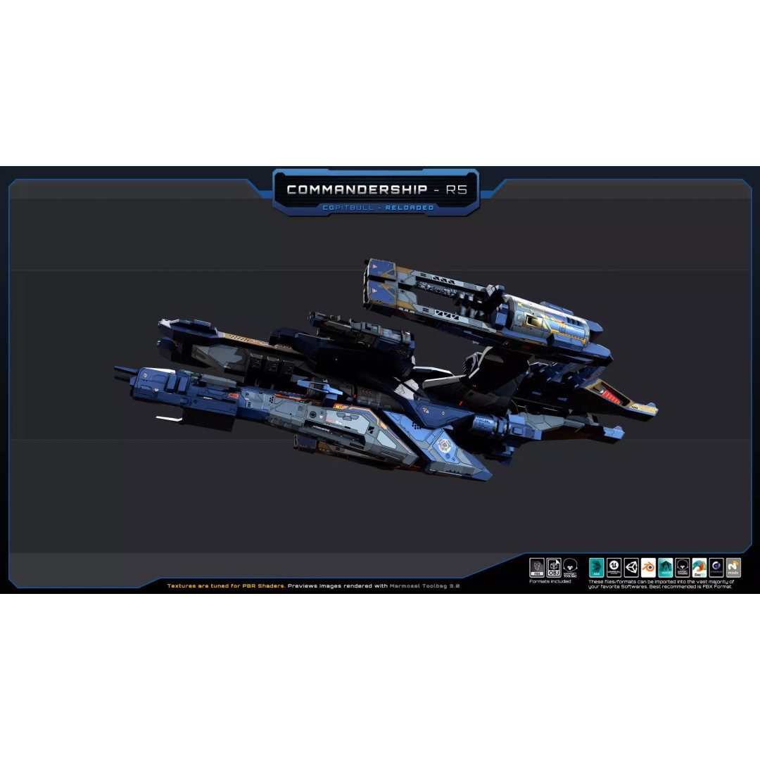 BARKAN Fleet Spacecrafts 3D Model – Low Poly Game Asset, FBX, OBJ - View 19