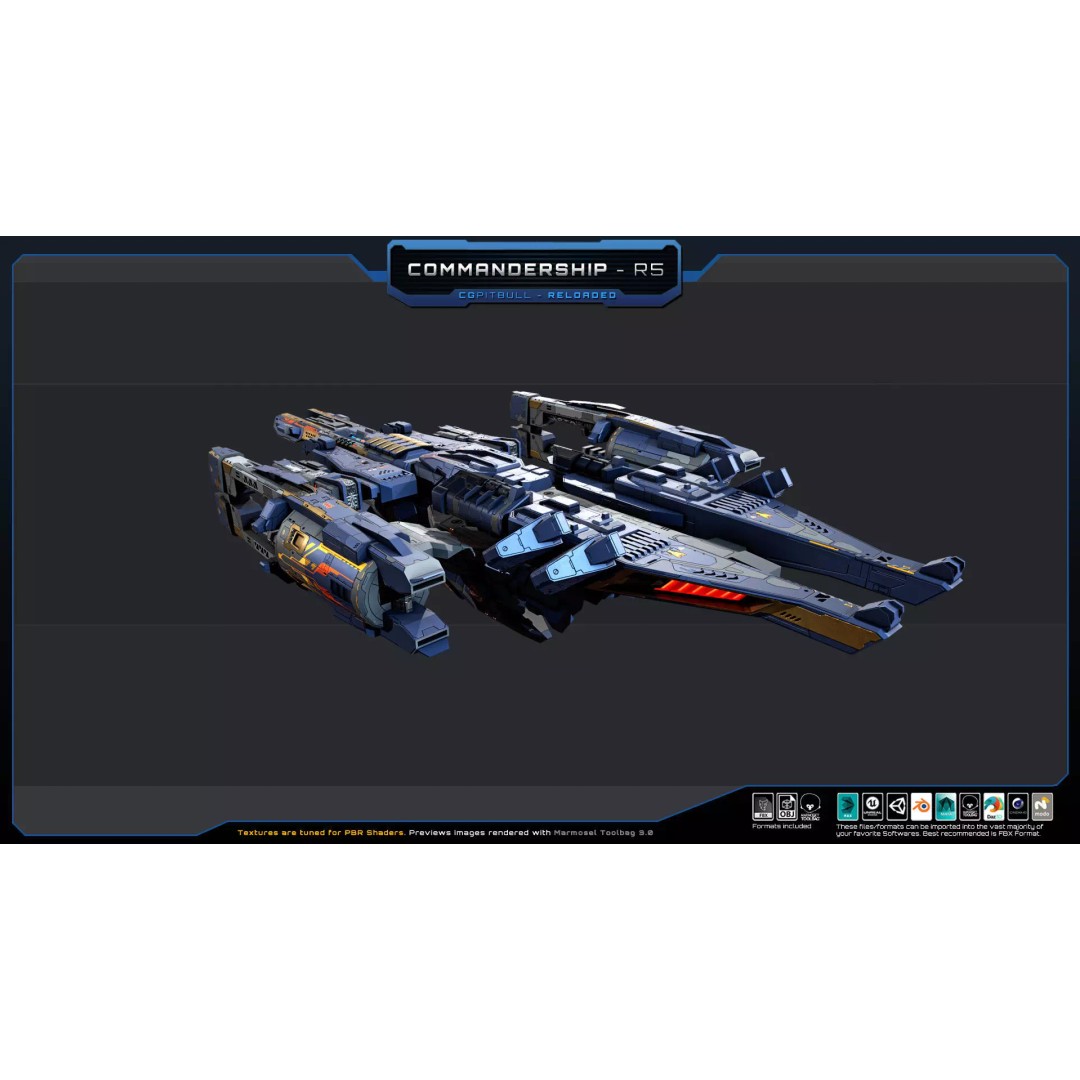 BARKAN Fleet Spacecrafts 3D Model – Low Poly Game Asset, FBX, OBJ - View 20