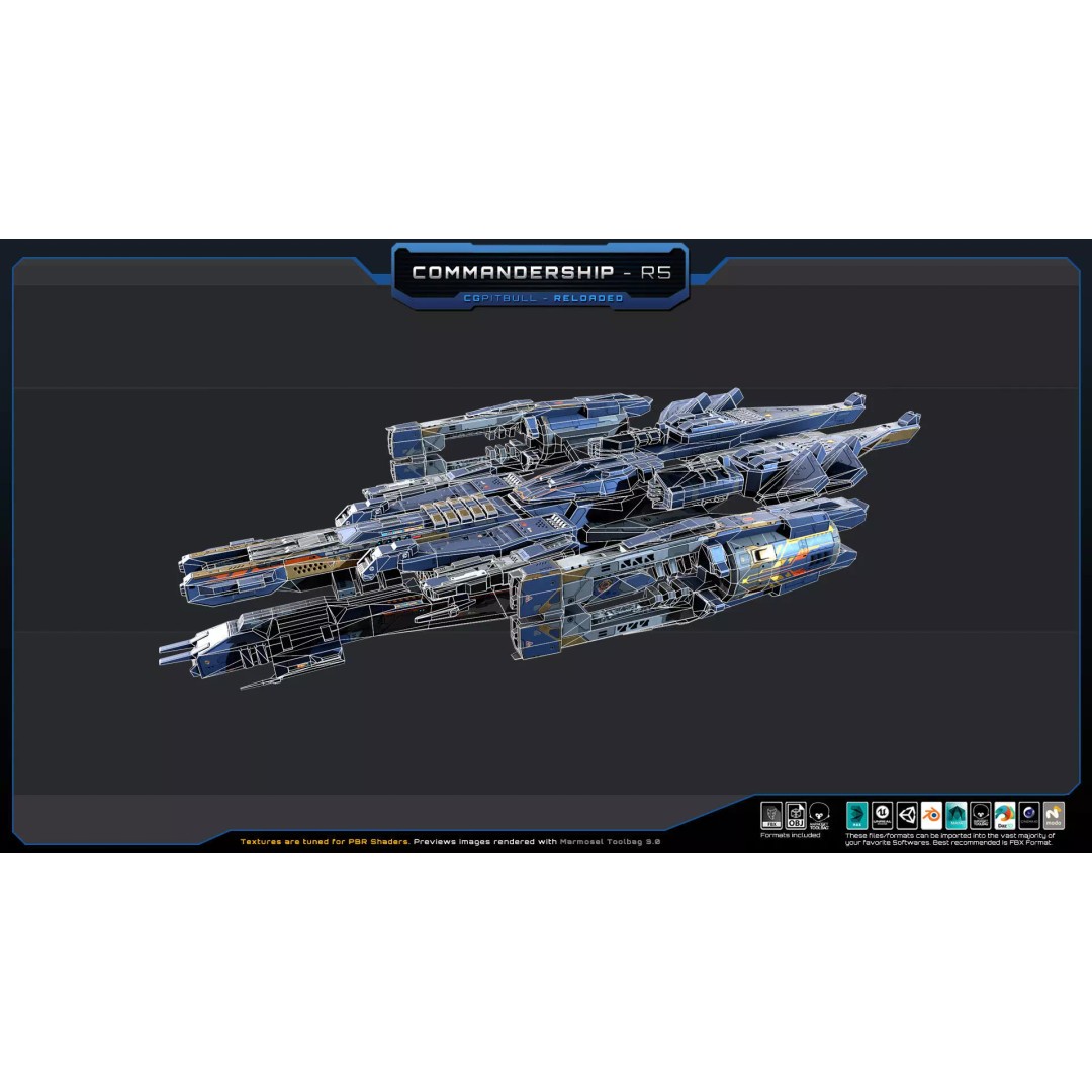 BARKAN Fleet Spacecrafts 3D Model – Low Poly Game Asset, FBX, OBJ - View 21