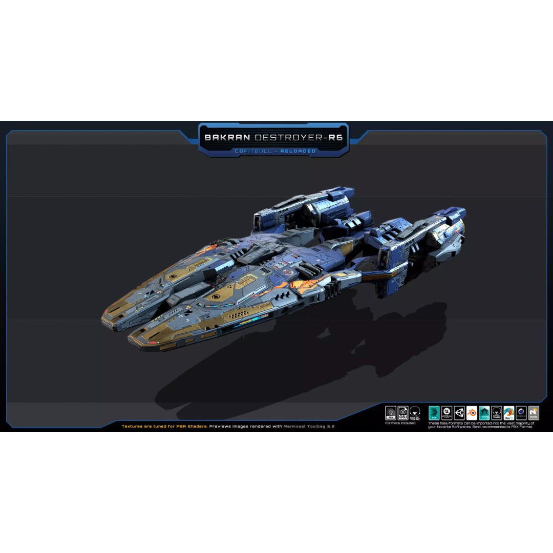 BARKAN Fleet Spacecrafts 3D Model – Low Poly Game Asset, FBX, OBJ - View 22