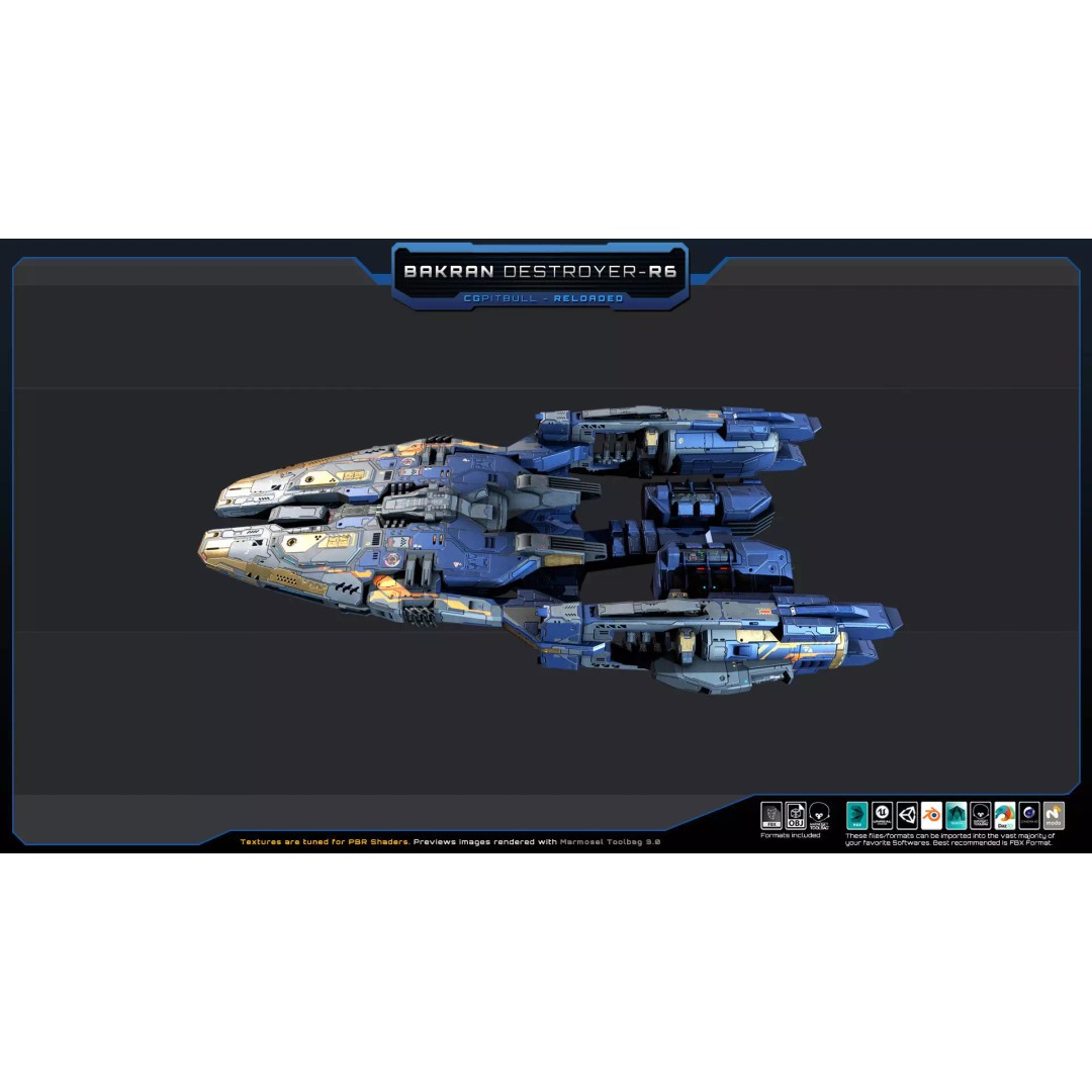 BARKAN Fleet Spacecrafts 3D Model – Low Poly Game Asset, FBX, OBJ - View 23
