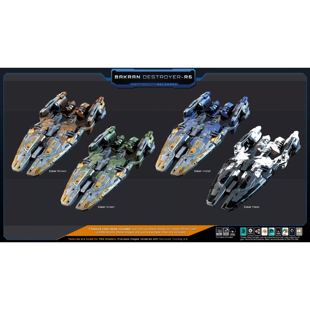 BARKAN Fleet Spacecrafts 3D Model – Low Poly Game Asset, FBX, OBJ - View 24