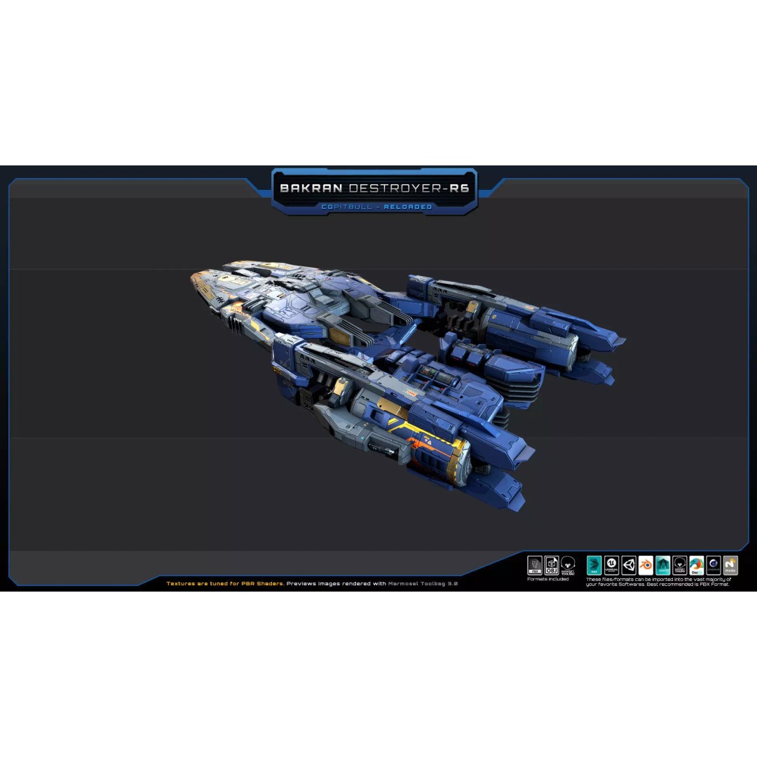 BARKAN Fleet Spacecrafts 3D Model – Low Poly Game Asset, FBX, OBJ - View 26