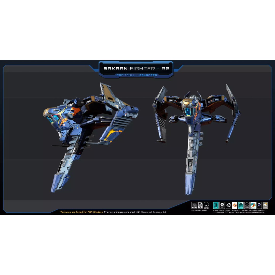 BARKAN Fleet Spacecrafts 3D Model – Low Poly Game Asset, FBX, OBJ - View 5