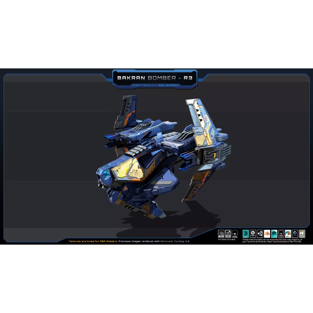 BARKAN Fleet Spacecrafts 3D Model – Low Poly Game Asset, FBX, OBJ - View 8