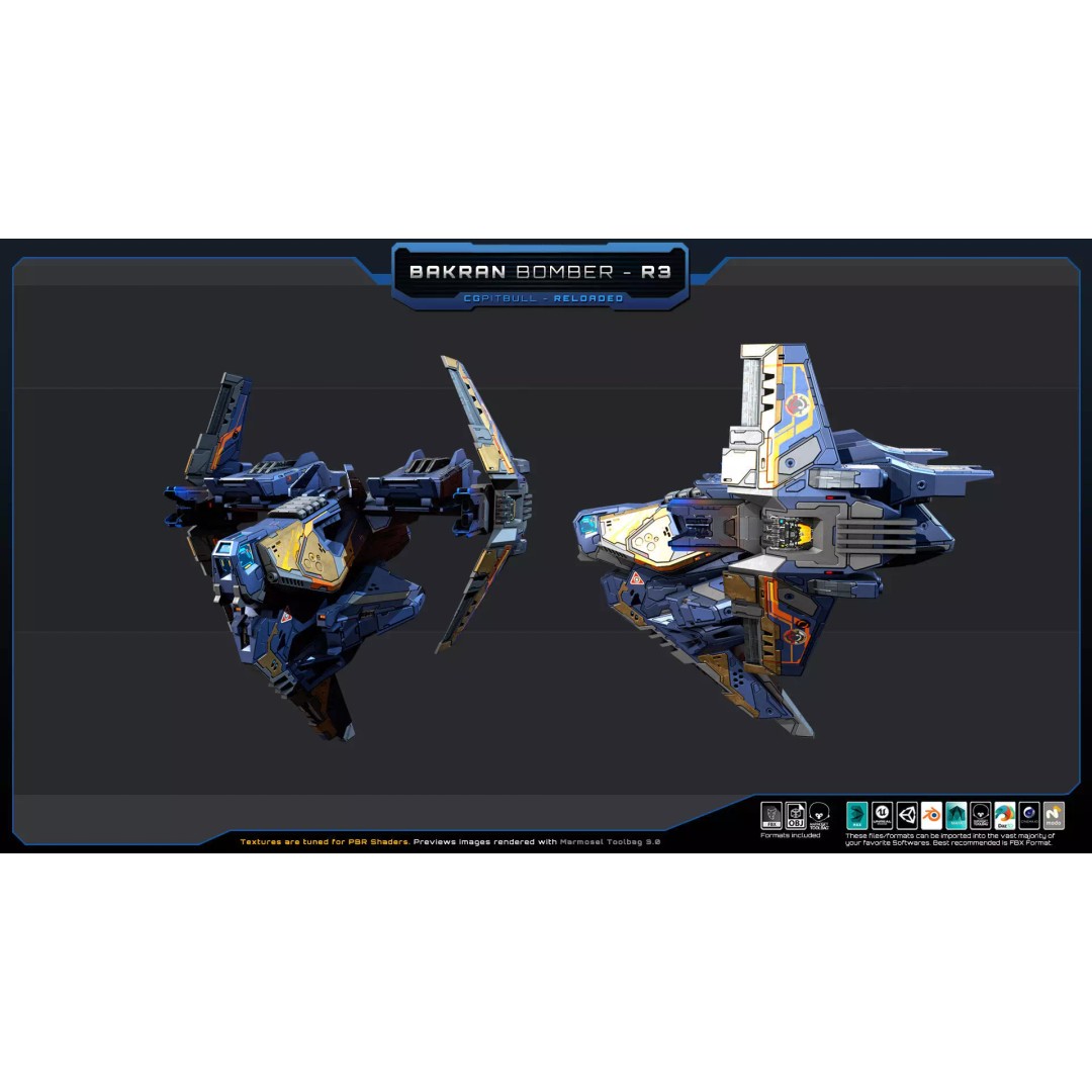BARKAN Fleet Spacecrafts 3D Model – Low Poly Game Asset, FBX, OBJ - View 9