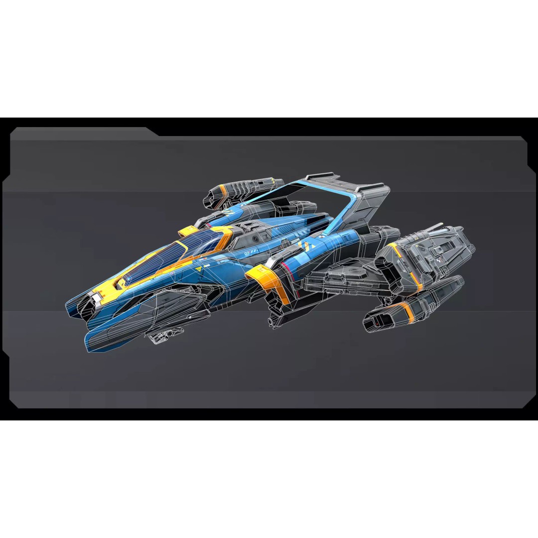 SF Fighter 3D Model – Low Poly Spacecraft, PBR Textures, FBX/OBJ