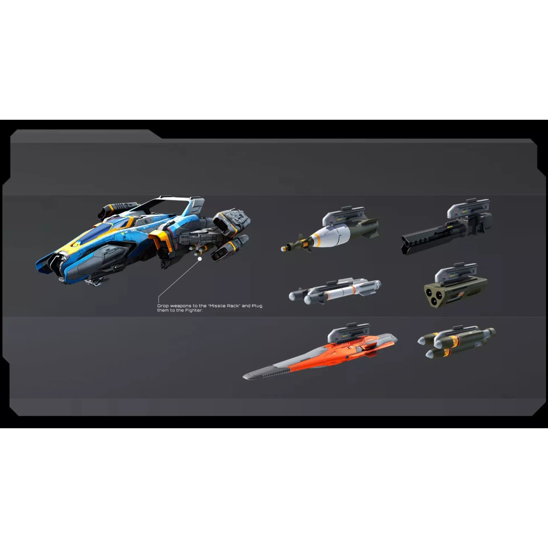SF Fighter 3D Model – Low Poly Spacecraft, PBR Textures, FBX/OBJ - View 13