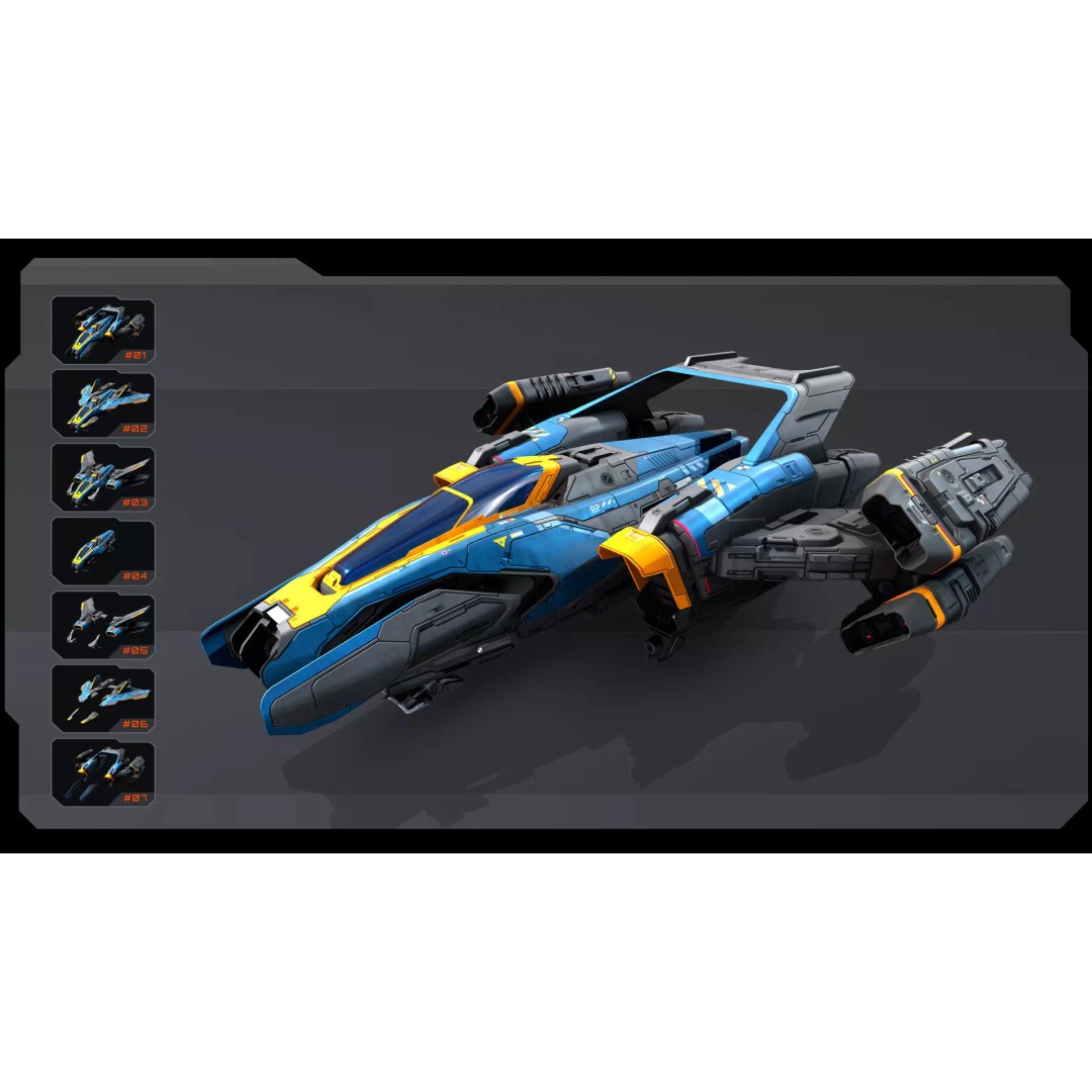 SF Fighter 3D Model – Low Poly Spacecraft, PBR Textures, FBX/OBJ - View 3