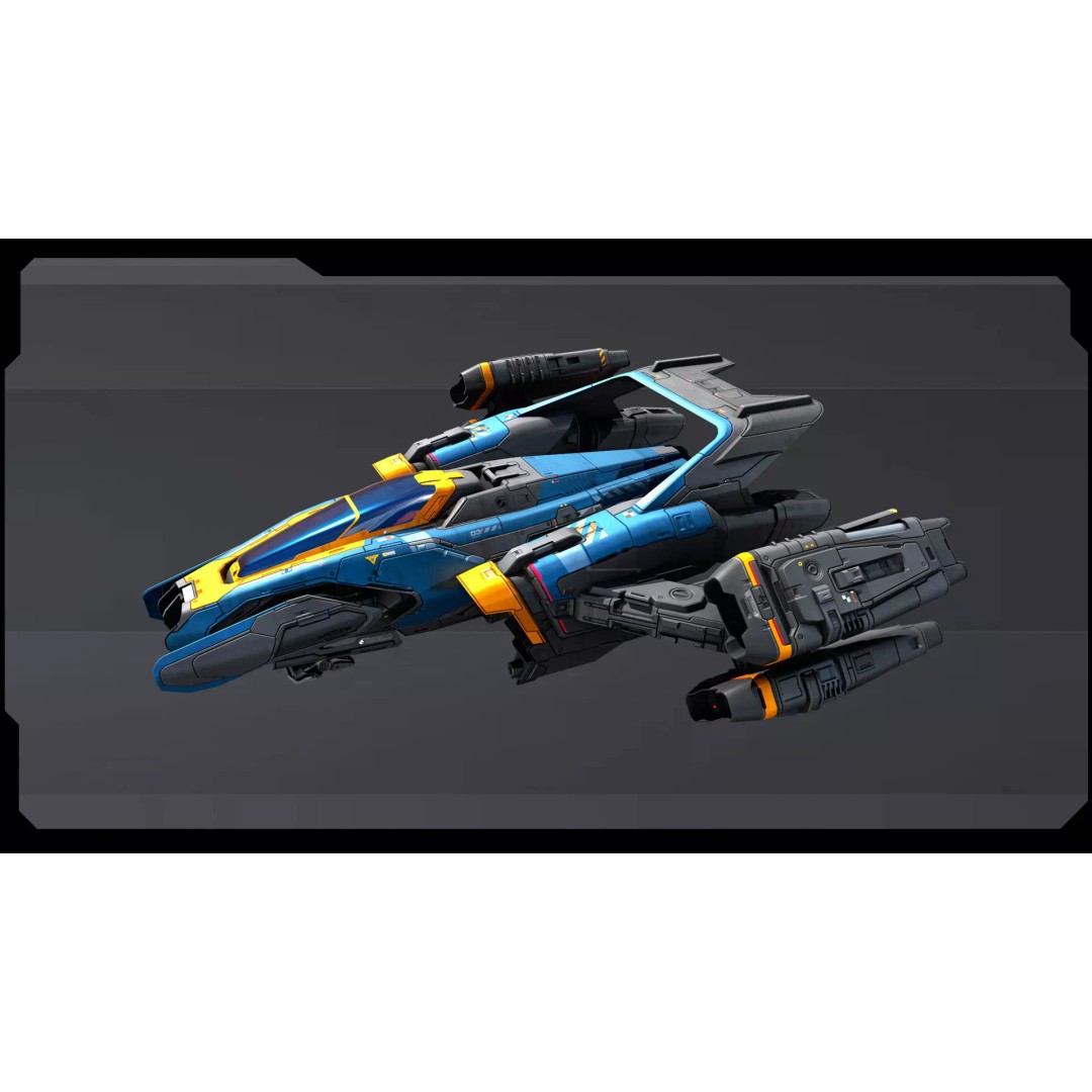 SF Fighter 3D Model – Low Poly Spacecraft, PBR Textures, FBX/OBJ - View 5