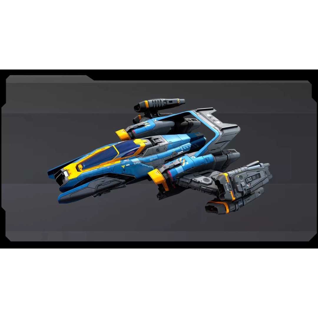SF Fighter 3D Model – Low Poly Spacecraft, PBR Textures, FBX/OBJ - View 6