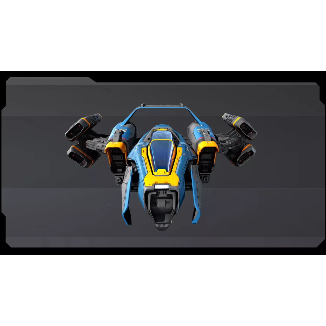 SF Fighter 3D Model – Low Poly Spacecraft, PBR Textures, FBX/OBJ - View 7