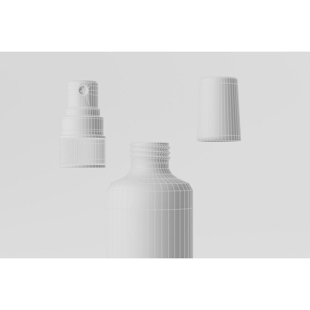 Plastic Spray Bottle 3D Model – Low Poly Game Asset, FBX, OBJ