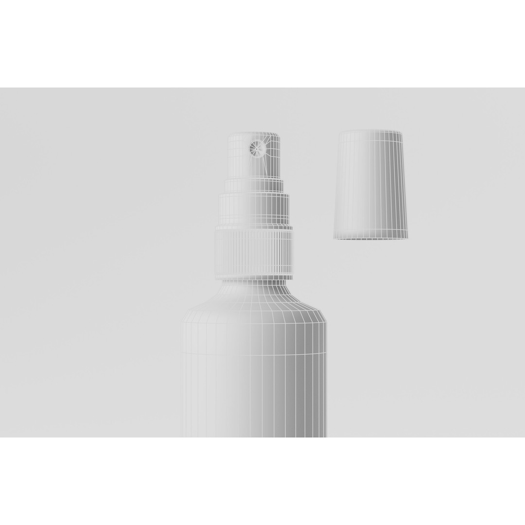 Plastic Spray Bottle 3D Model – Low Poly Game Asset, FBX, OBJ - View 11