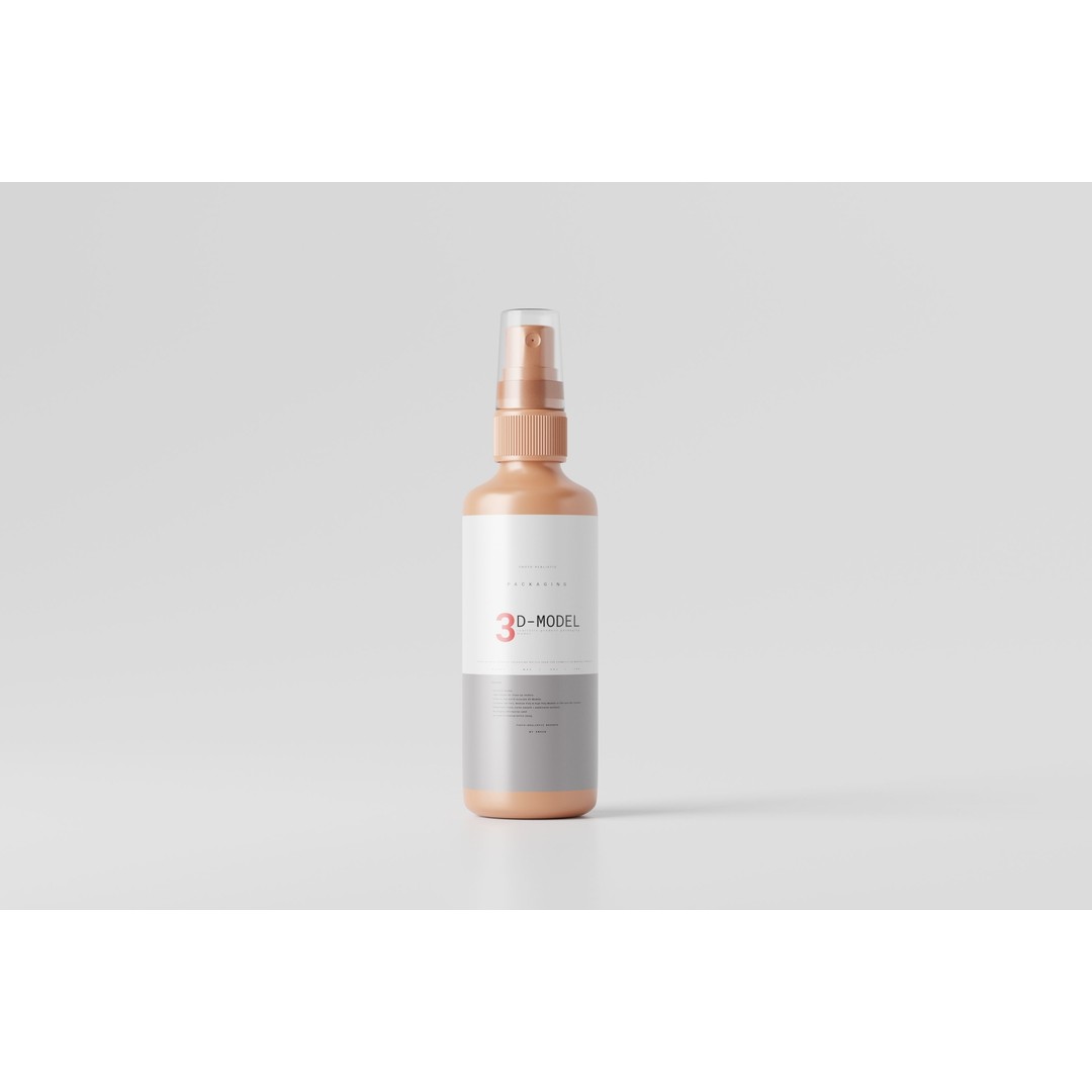 Plastic Spray Bottle 3D Model – Low Poly Game Asset, FBX, OBJ - View 3