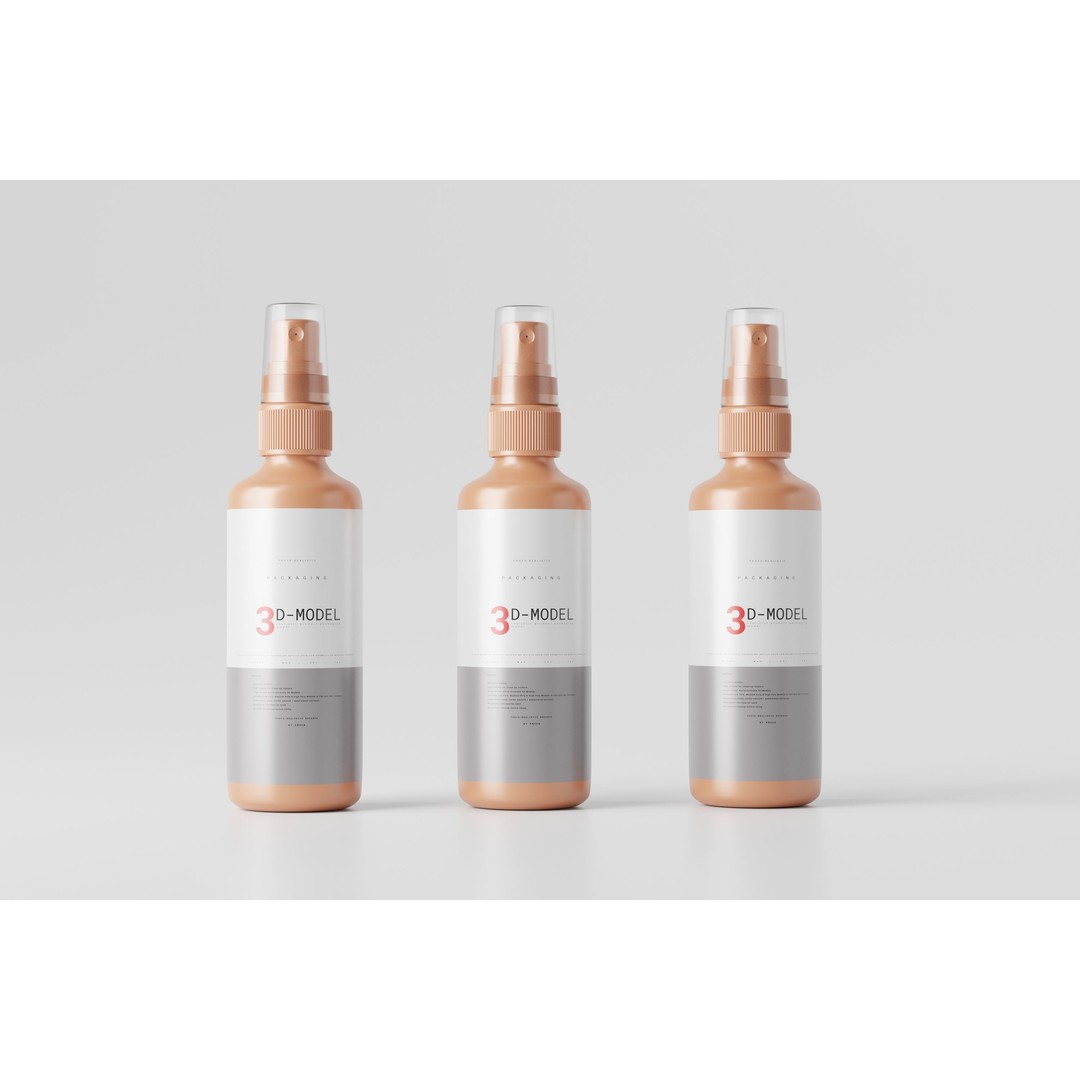 Plastic Spray Bottle 3D Model – Low Poly Game Asset, FBX, OBJ - View 4