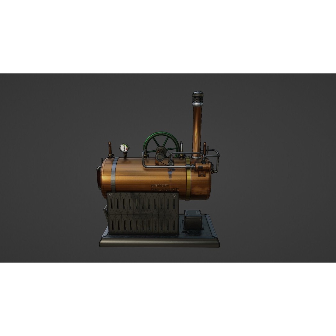 Steampunk Machine 3D Model – Low Poly Industrial Asset, FBX & OBJ