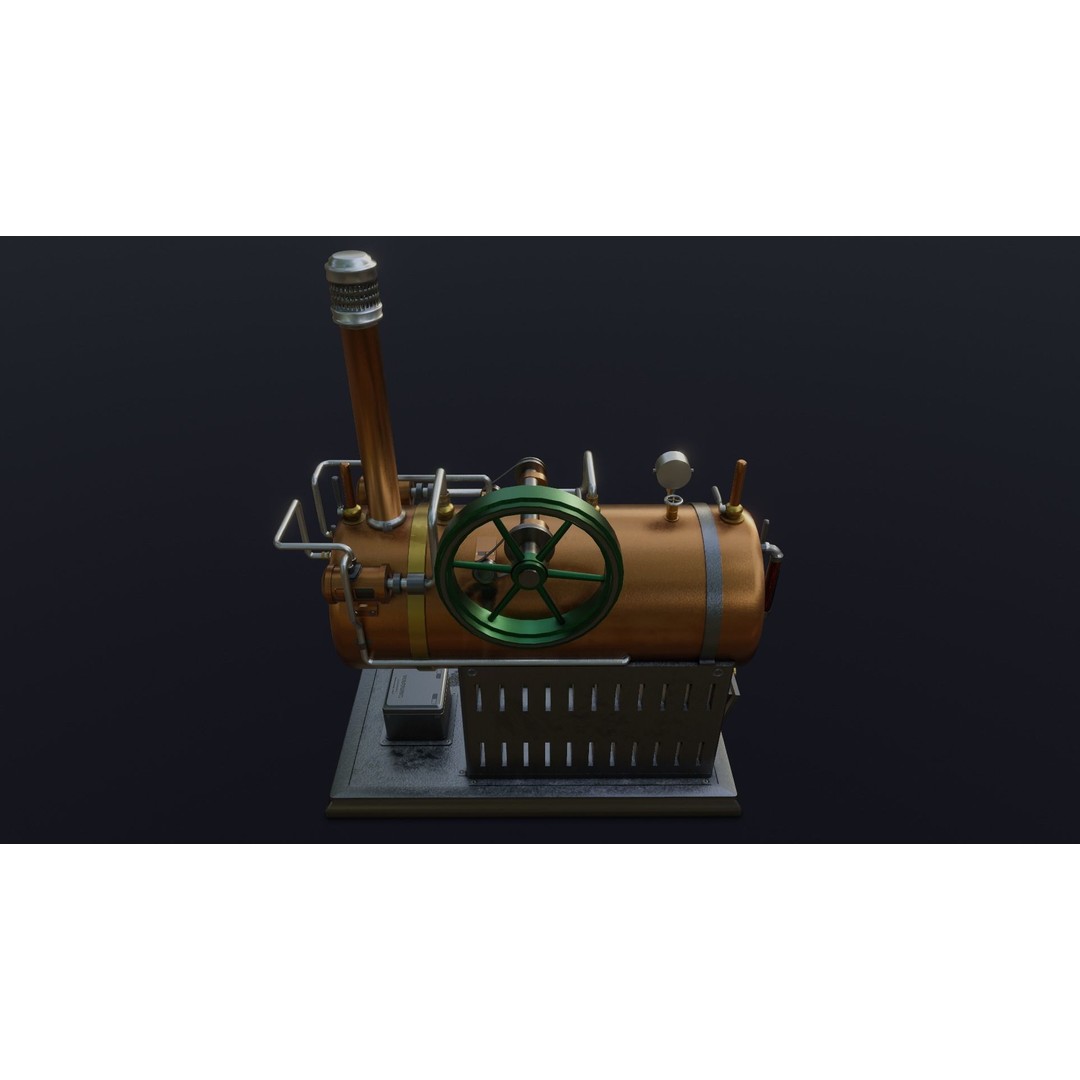 Steampunk Machine 3D Model – Low Poly Industrial Asset, FBX & OBJ - View 11