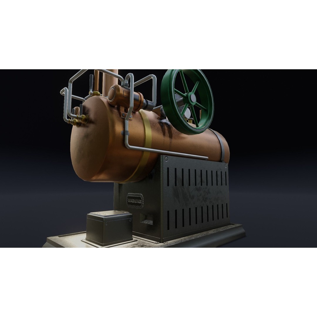 Steampunk Machine 3D Model – Low Poly Industrial Asset, FBX & OBJ - View 12
