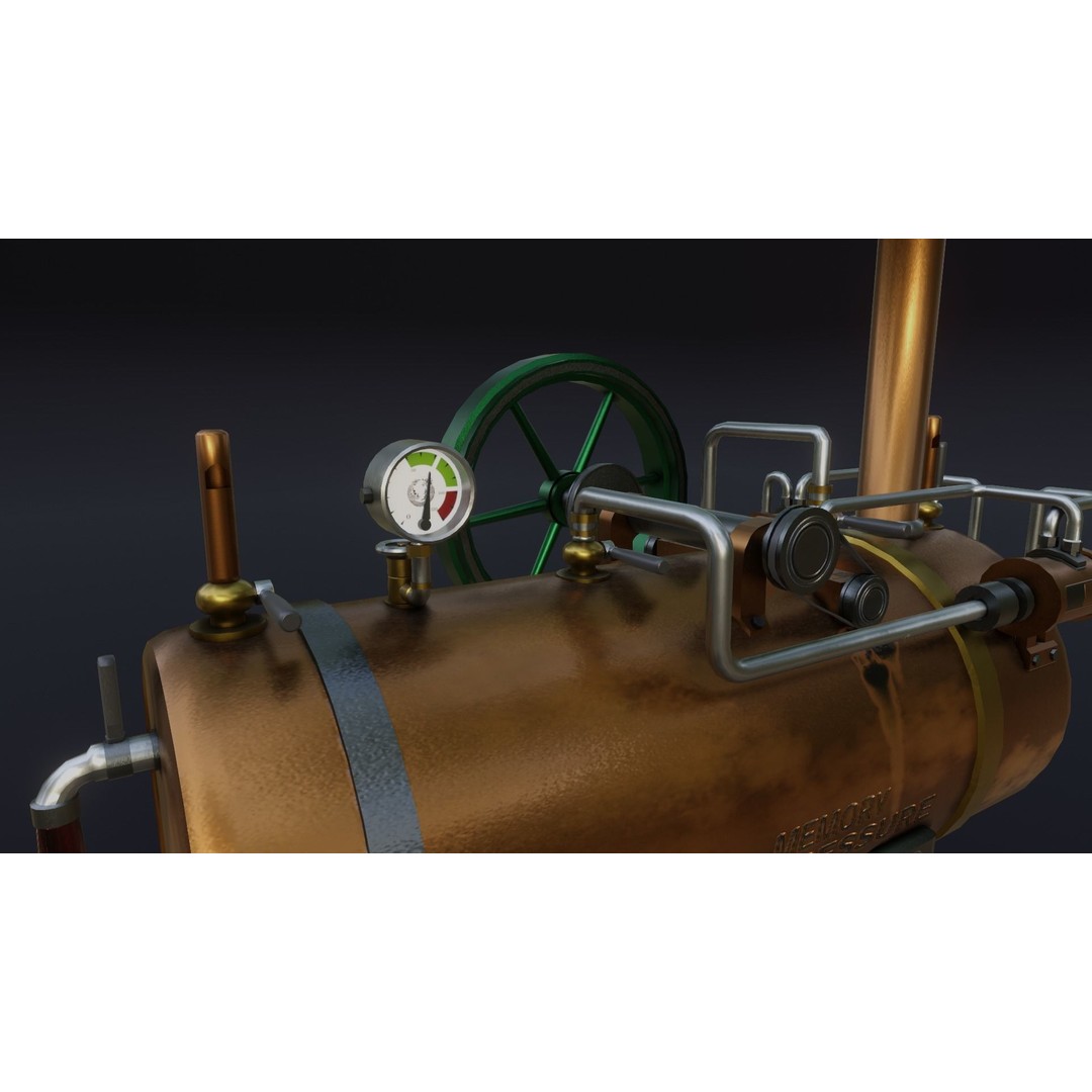 Steampunk Machine 3D Model – Low Poly Industrial Asset, FBX & OBJ - View 14