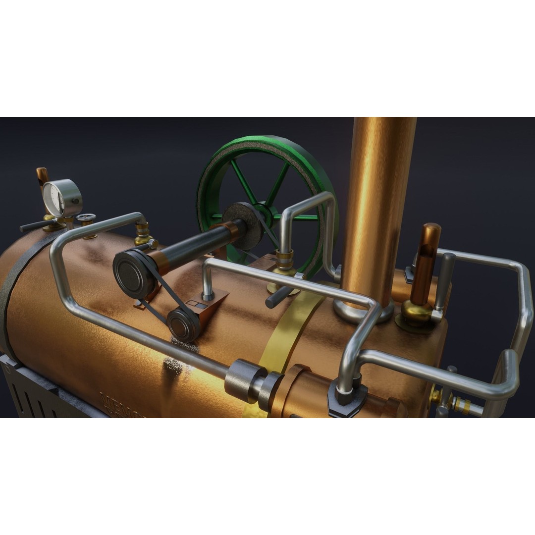 Steampunk Machine 3D Model – Low Poly Industrial Asset, FBX & OBJ - View 15