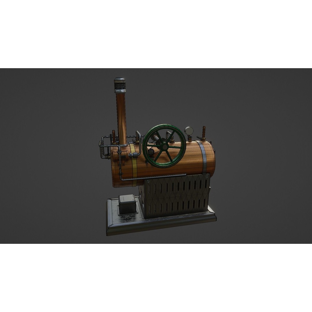 Steampunk Machine 3D Model – Low Poly Industrial Asset, FBX & OBJ - View 17