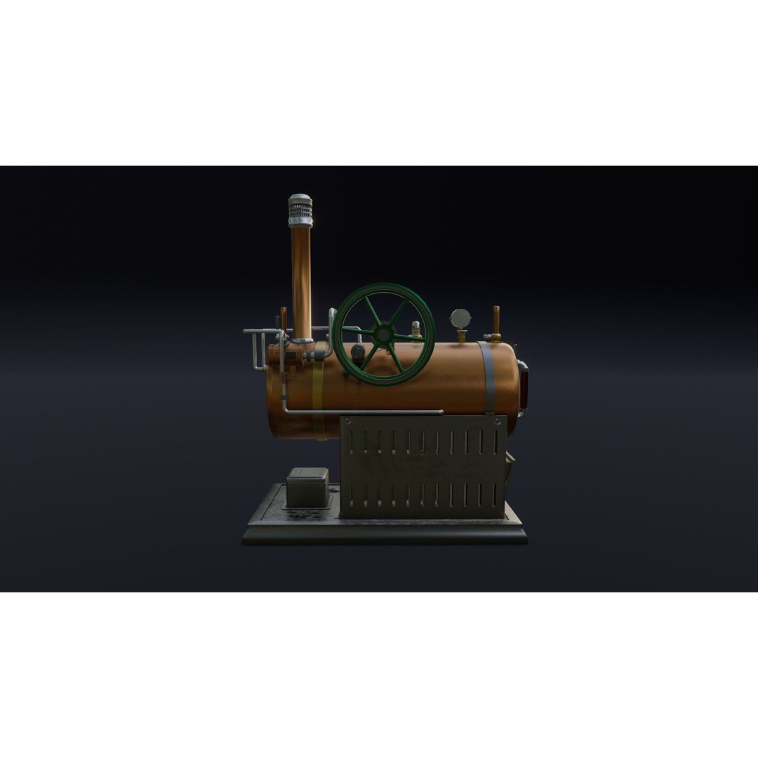 Steampunk Machine 3D Model – Low Poly Industrial Asset, FBX & OBJ - View 5