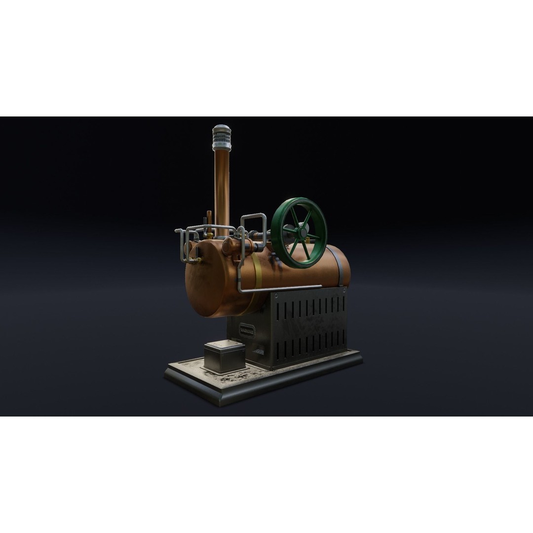 Steampunk Machine 3D Model – Low Poly Industrial Asset, FBX & OBJ - View 8