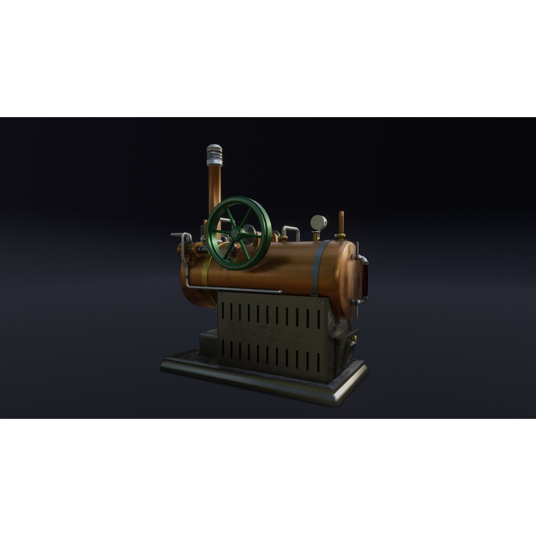 Steampunk Machine 3D Model – Low Poly Industrial Asset, FBX & OBJ - View 9