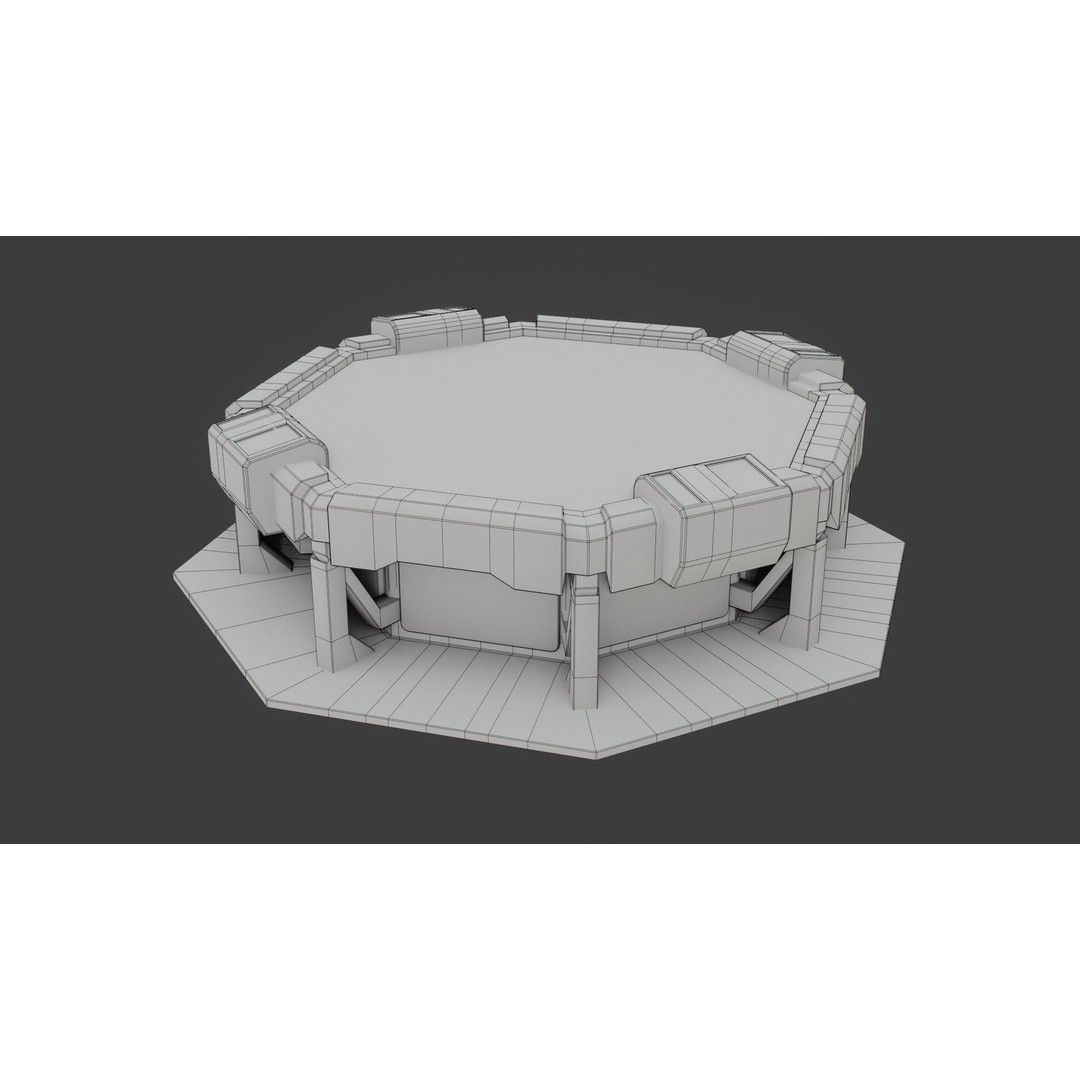 Sci-fi Work Bench 3D Model – Low Poly PBR Game Asset, Blender, FBX - View 11