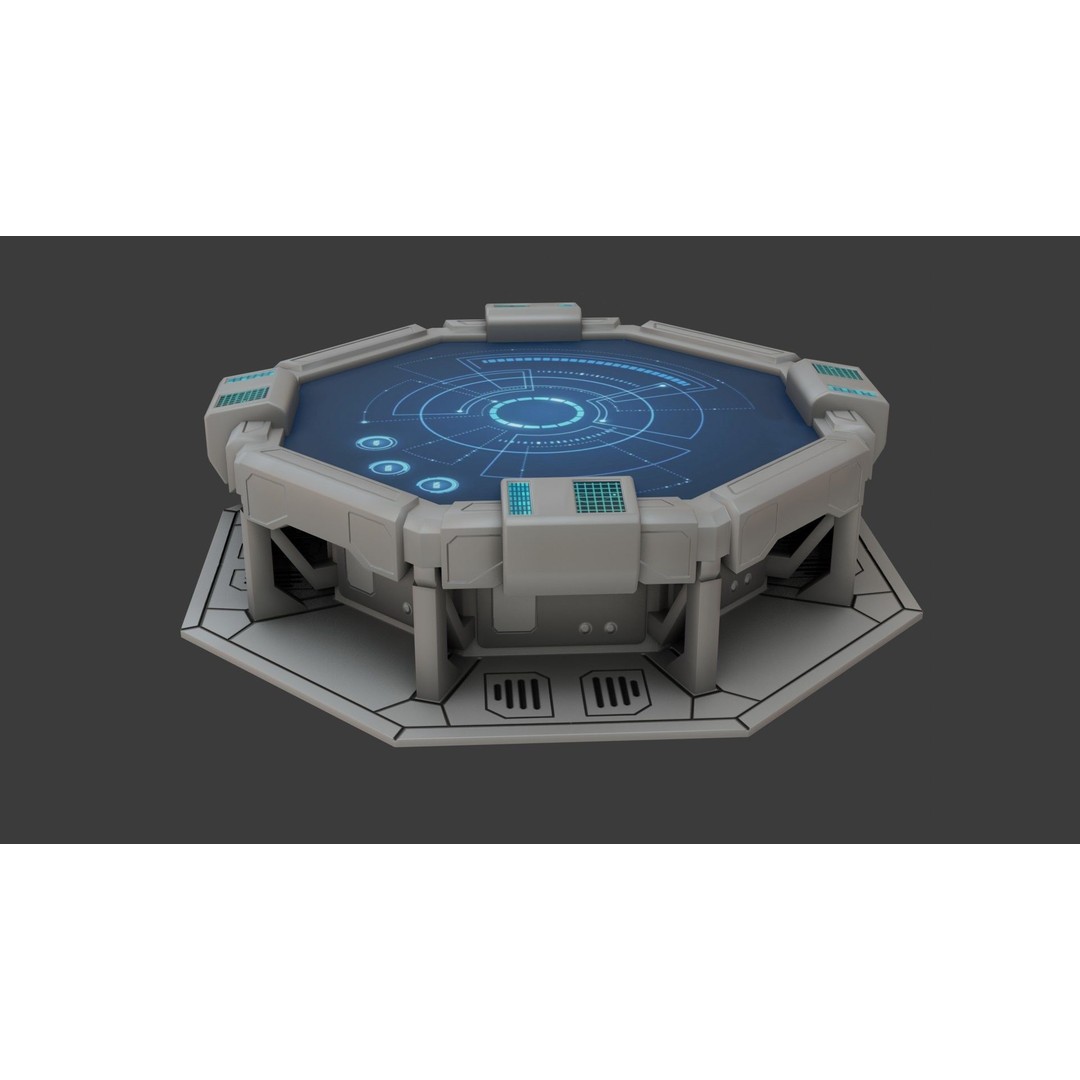 Sci-fi Work Bench 3D Model – Low Poly PBR Game Asset, Blender, FBX - View 12
