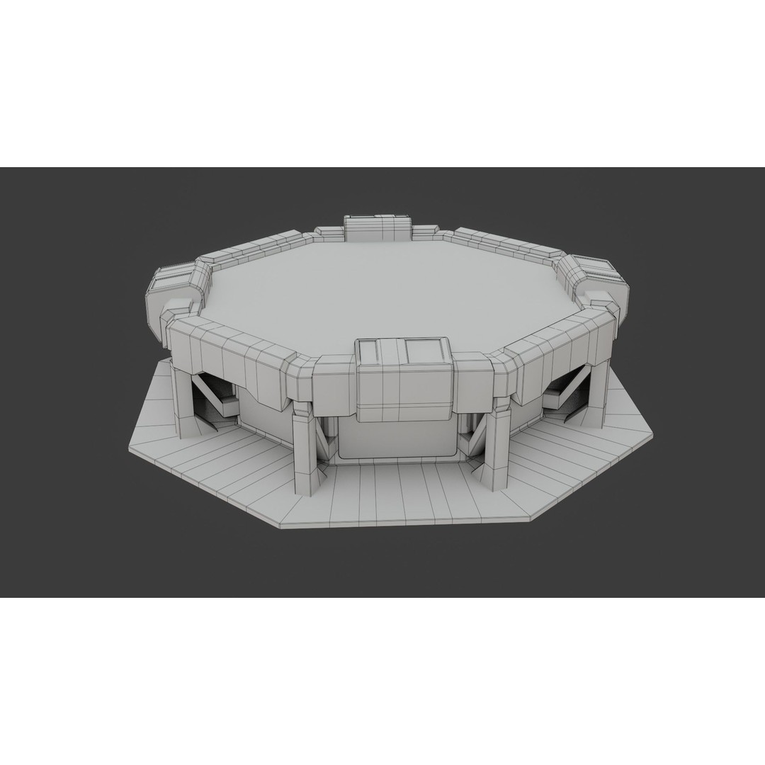 Sci-fi Work Bench 3D Model – Low Poly PBR Game Asset, Blender, FBX - View 13