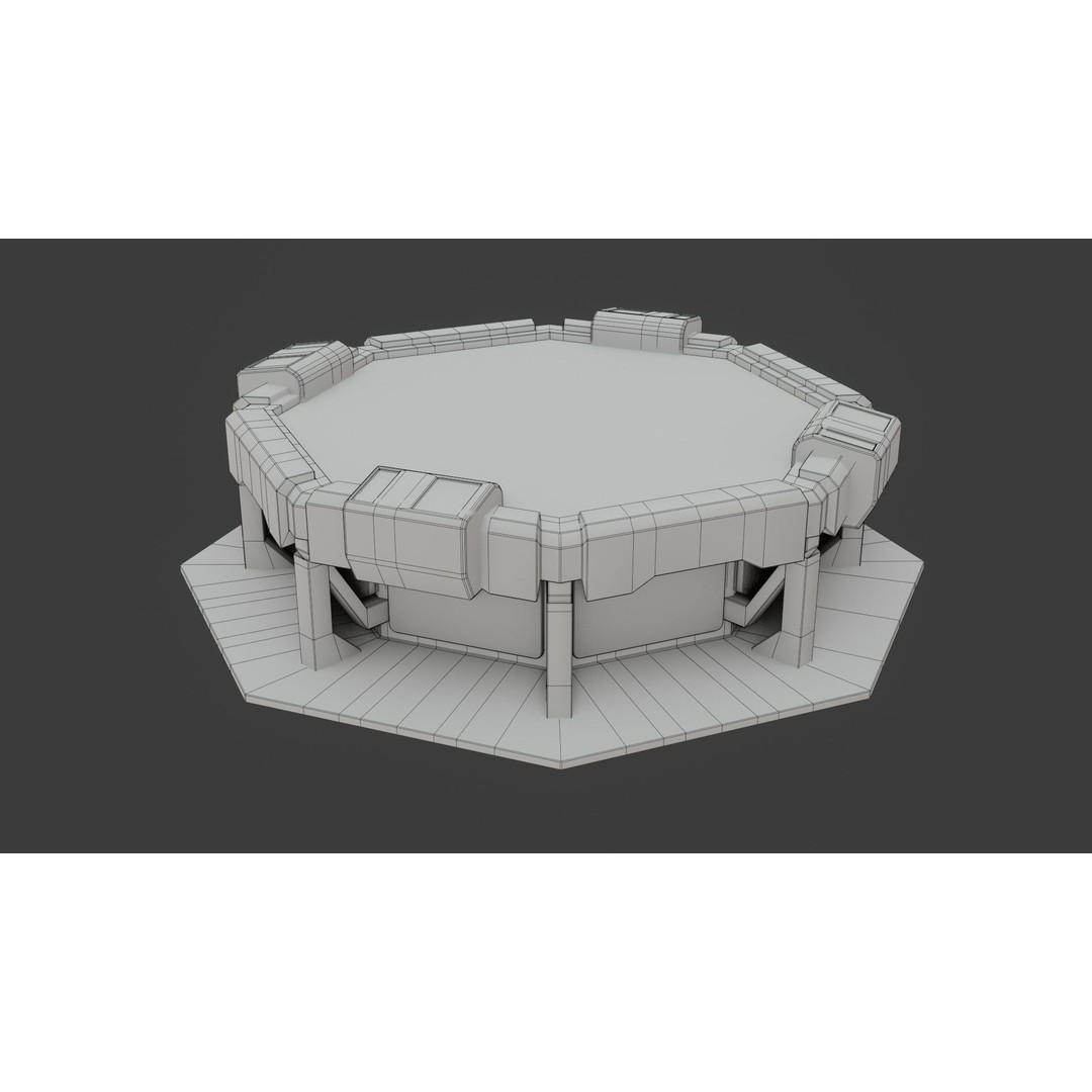 Sci-fi Work Bench 3D Model – Low Poly PBR Game Asset, Blender, FBX - View 15