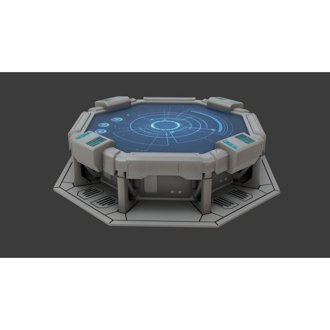 Sci-fi Work Bench 3D Model – Low Poly PBR Game Asset, Blender, FBX - View 16