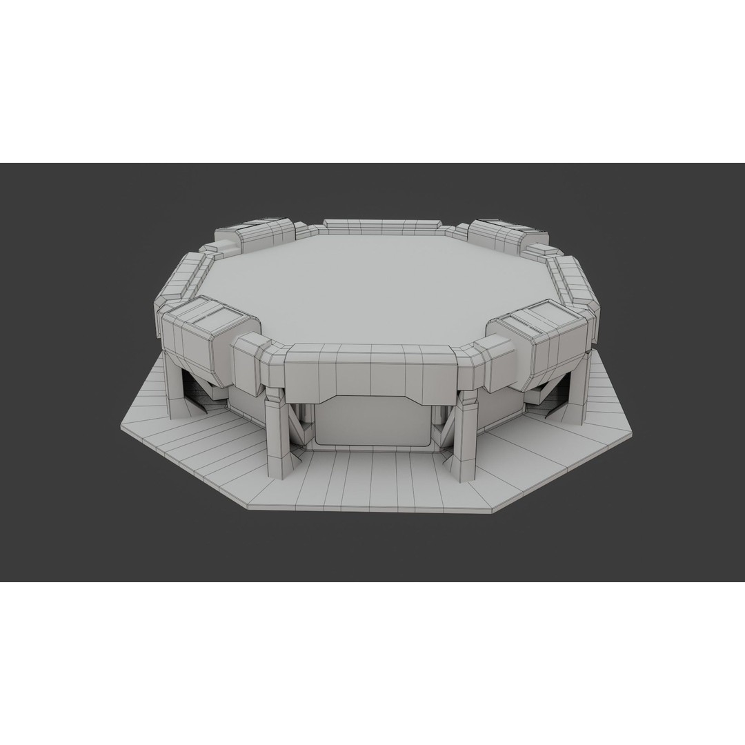 Sci-fi Work Bench 3D Model – Low Poly PBR Game Asset, Blender, FBX - View 17