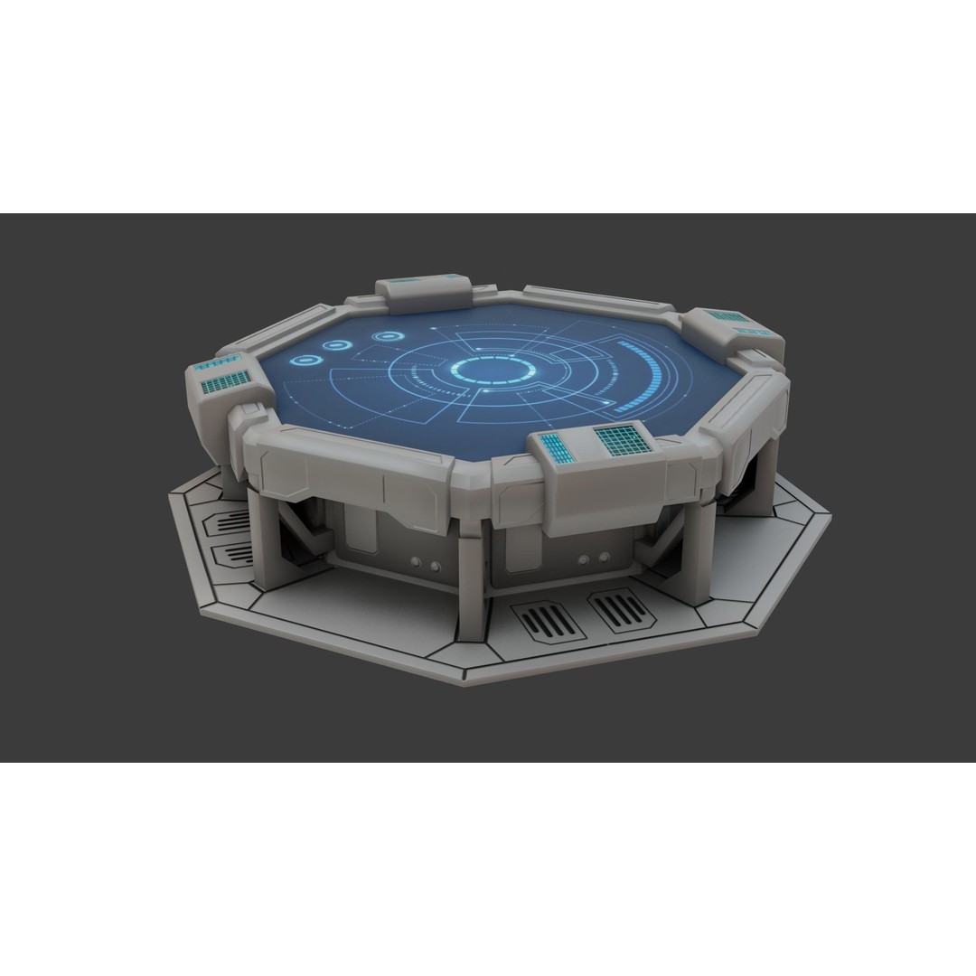 Sci-fi Work Bench 3D Model – Low Poly PBR Game Asset, Blender, FBX - View 18